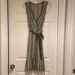 Missoni knit sleeveless dress with tie waist.